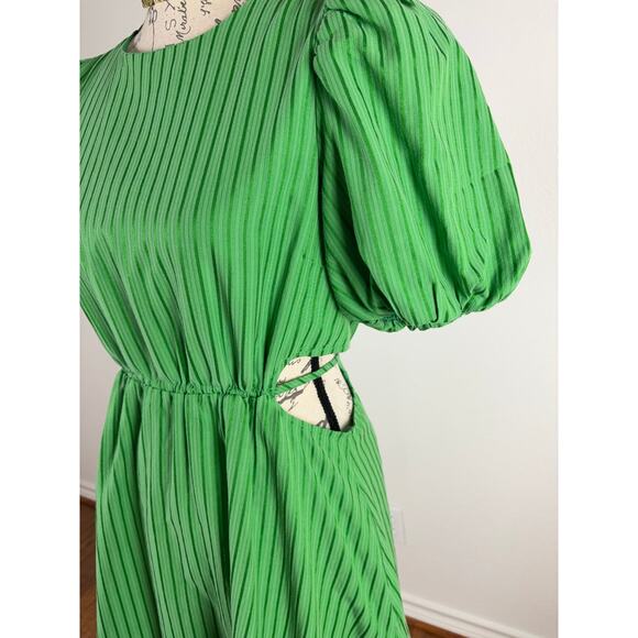 B1 English Factory Stripe Cutout Midi Dress M Romantic Cottagecore Picnic - Picture 4 of 7
